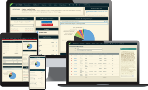 Responsive political campaign, accounting, compliance and fundraising software dashboards